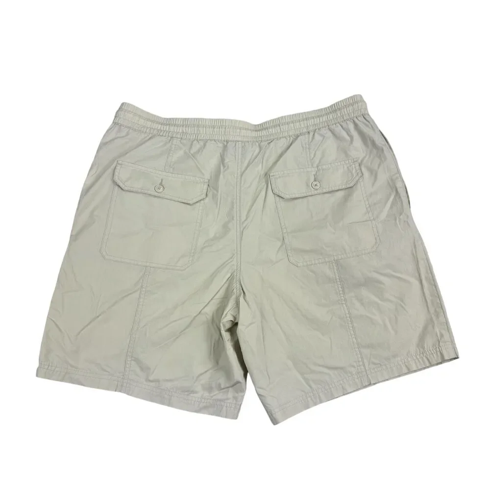 Armani Exchange Mens Drawstring 4-Pocket Pull On Cotton Shorts Light Khaki 38